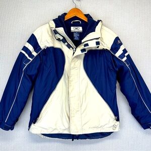 Vintage Cold As Ice Women’s XS Ski Snowboard Winter Jacket-Blue/White Lined Y2K